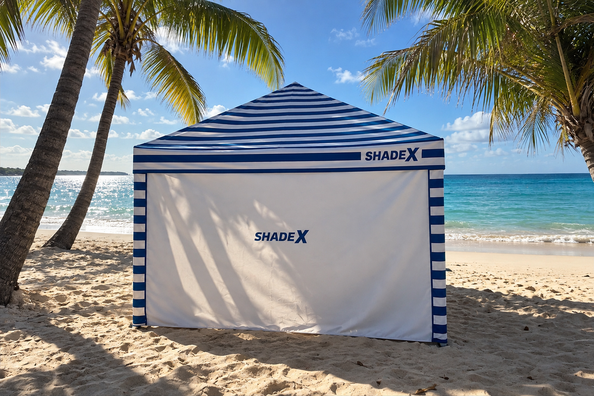 CoolCabana Beach Cabana with sidewall - ShadeX
